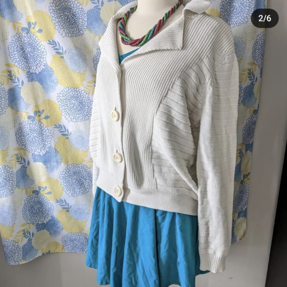 Liz Claiborne Mended XL white sweater